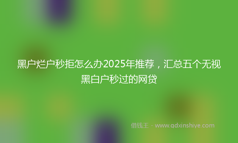 黑户烂户秒拒怎么办2025年推荐，汇总五个无视黑白户秒过的网贷