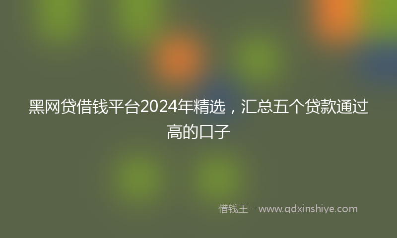 黑网贷借钱平台2024年精选，汇总五个贷款通过高的口子
