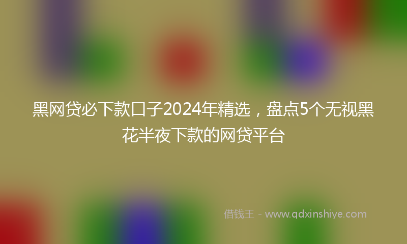 黑网贷必下款口子2024年精选，盘点5个无视黑花半夜下款的网贷平台