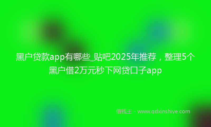 黑户贷款app有哪些_贴吧2025年推荐，整理5个黑户借2万元秒下网贷口子app