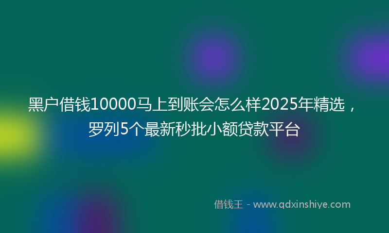 黑户借钱10000马上到账会怎么样2025年精选，罗列5个最新秒批小额贷款平台
