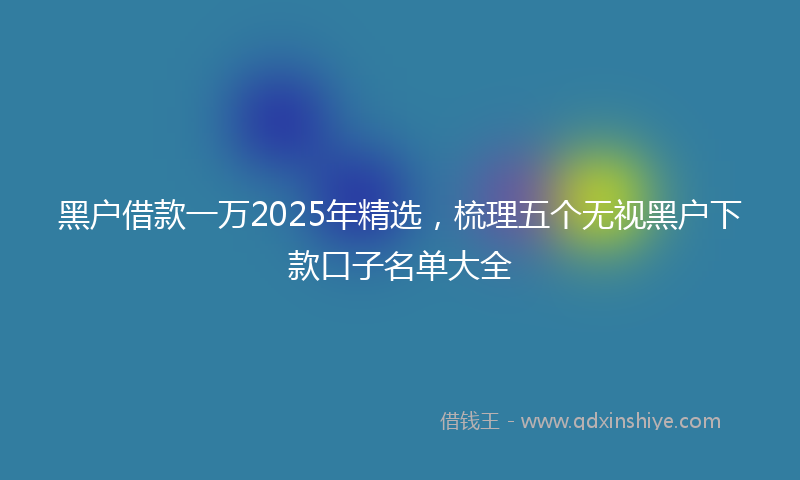 黑户借款一万2025年精选，梳理五个无视黑户下款口子名单大全