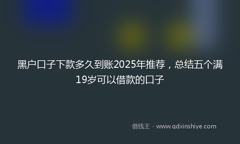 黑户口子下款多久到账2025年推荐，总结五个满19岁可以借款的口子