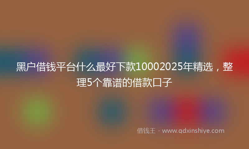 黑户借钱平台什么最好下款10002025年精选，整理5个靠谱的借款口子