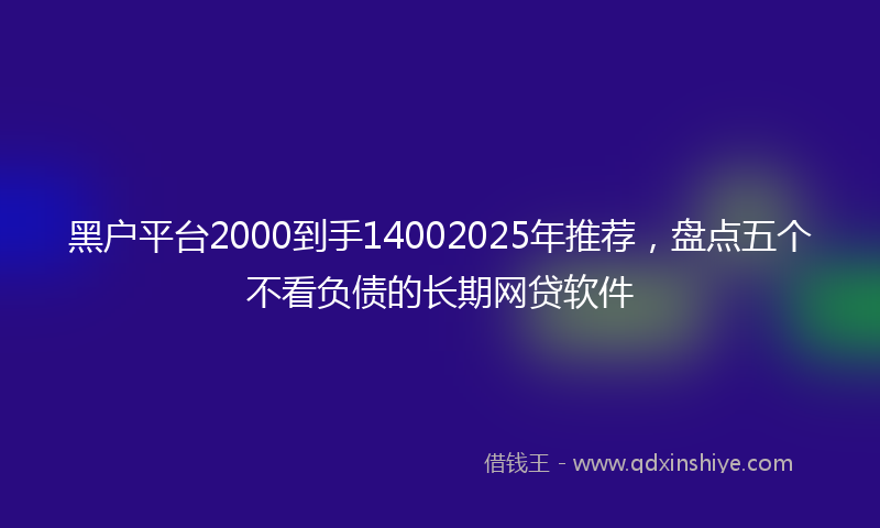 黑户平台2000到手14002025年推荐，盘点五个不看负债的长期网贷软件