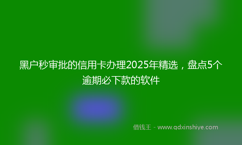 黑户秒审批的信用卡办理2025年精选，盘点5个逾期必下款的软件