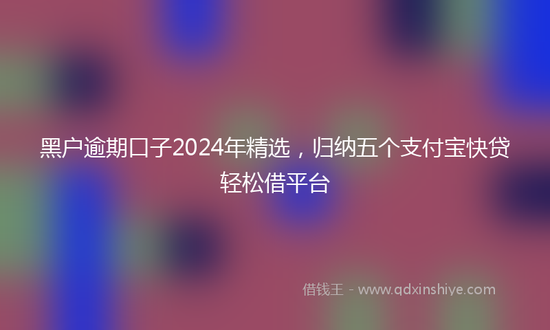 黑户逾期口子2024年精选，归纳五个支付宝快贷轻松借平台
