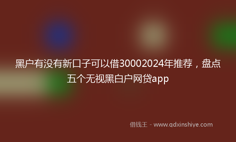 黑户有没有新口子可以借30002024年推荐，盘点五个无视黑白户网贷app