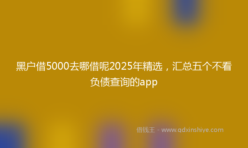 黑户借5000去哪借呢2025年精选，汇总五个不看负债查询的app