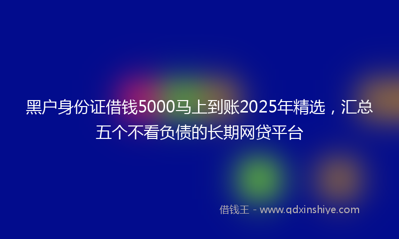 黑户身份证借钱5000马上到账2025年精选，汇总五个不看负债的长期网贷平台