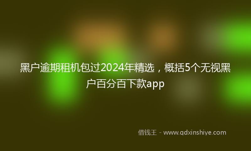 黑户逾期租机包过2024年精选，概括5个无视黑户百分百下款app