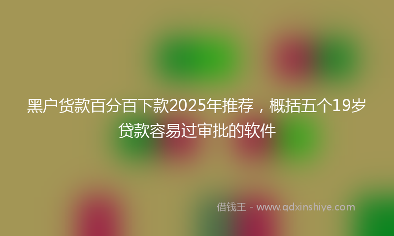 黑户货款百分百下款2025年推荐，概括五个19岁贷款容易过审批的软件