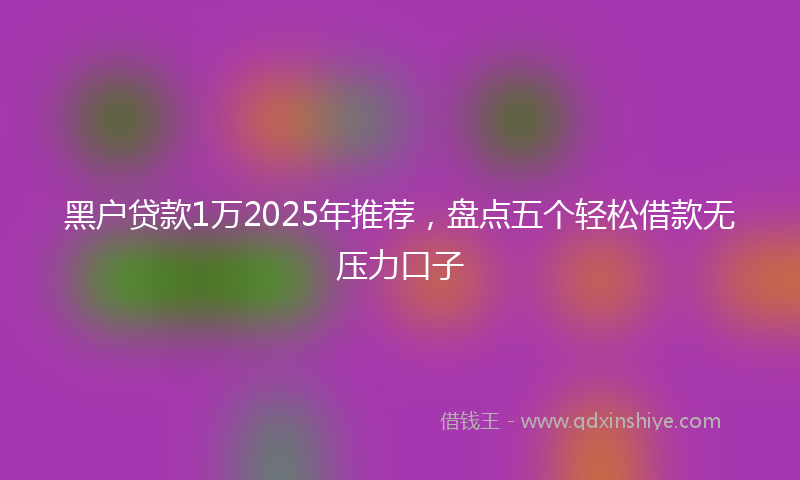 黑户贷款1万2025年推荐，盘点五个轻松借款无压力口子