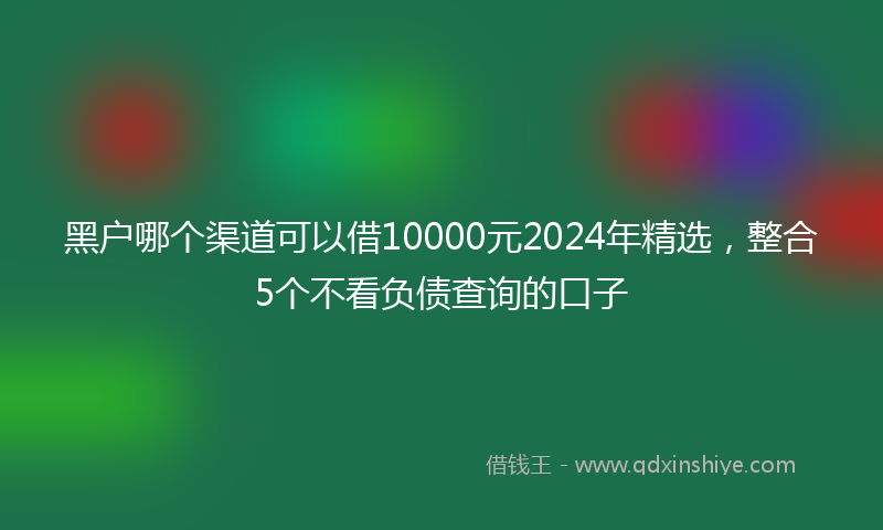 黑户哪个渠道可以借10000元2024年精选，整合5个不看负债查询的口子