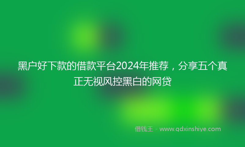 黑户好下款的借款平台2024年推荐，分享五个真正无视风控黑白的网贷
