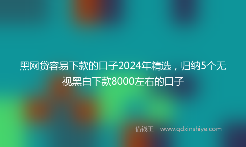 黑网贷容易下款的口子2024年精选，归纳5个无视黑白下款8000左右的口子