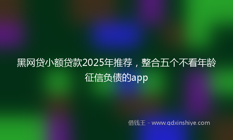 黑网贷小额贷款2025年推荐，整合五个不看年龄征信负债的app