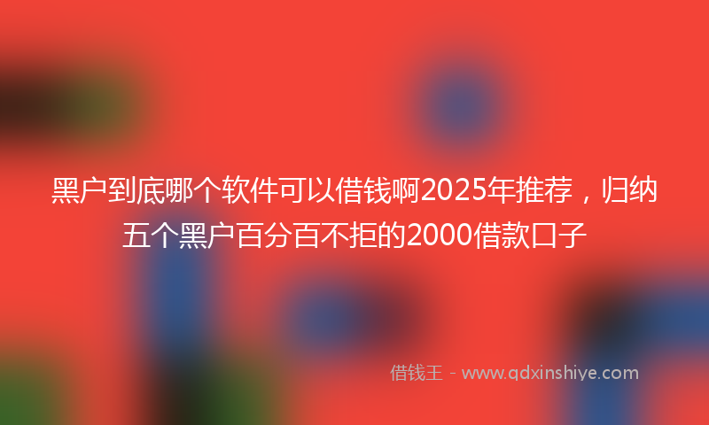 黑户到底哪个软件可以借钱啊2025年推荐，归纳五个黑户百分百不拒的2000借款口子