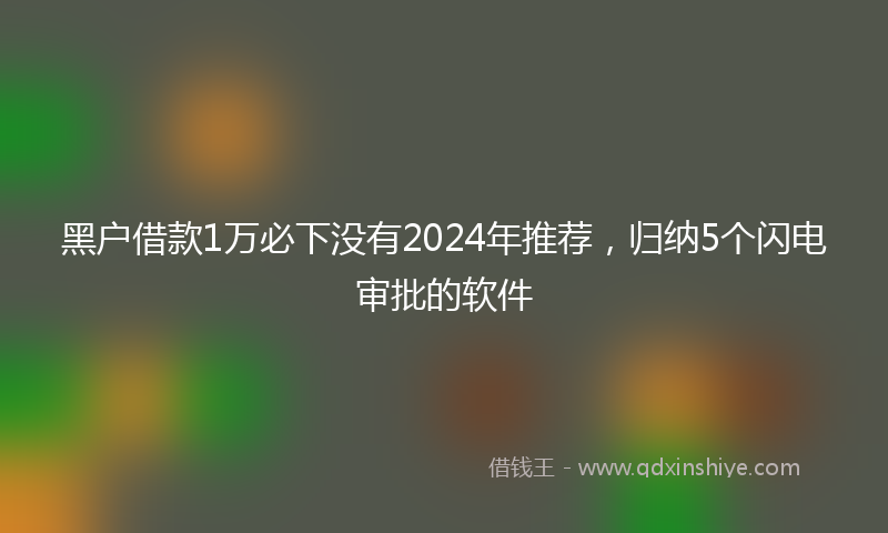 黑户借款1万必下没有2024年推荐，归纳5个闪电审批的软件