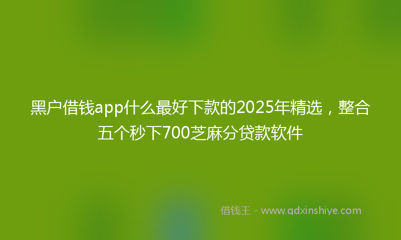 黑户借钱app什么最好下款的2025年精选，整合五个秒下700芝麻分贷款软件
