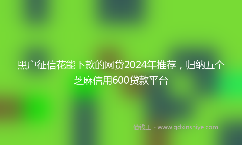 黑户征信花能下款的网贷2024年推荐，归纳五个芝麻信用600贷款平台