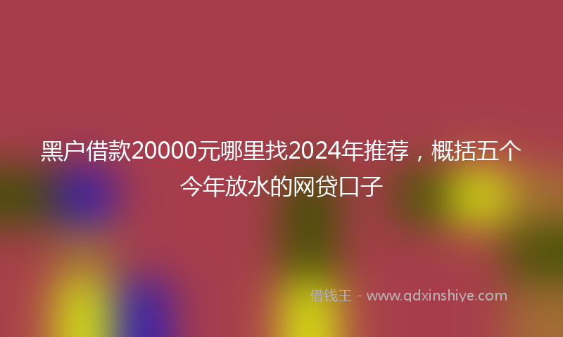黑户借款20000元哪里找2024年推荐，概括五个今年放水的网贷口子