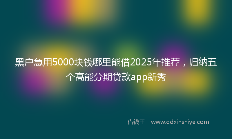 黑户急用5000块钱哪里能借2025年推荐，归纳五个高能分期贷款app新秀