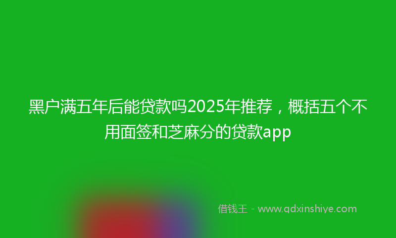 黑户满五年后能贷款吗2025年推荐，概括五个不用面签和芝麻分的贷款app