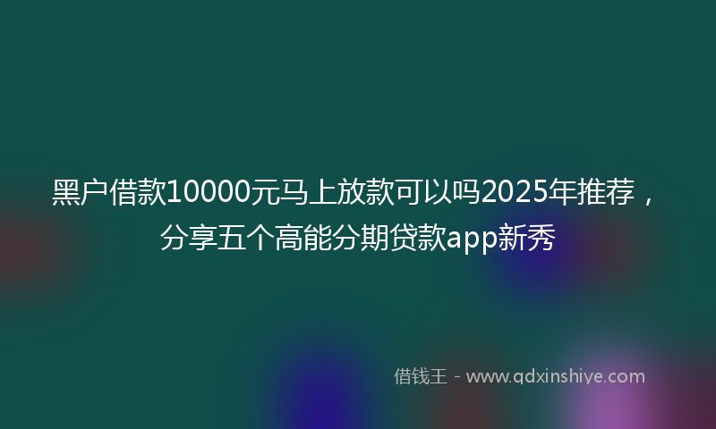 黑户借款10000元马上放款可以吗2025年推荐，分享五个高能分期贷款app新秀