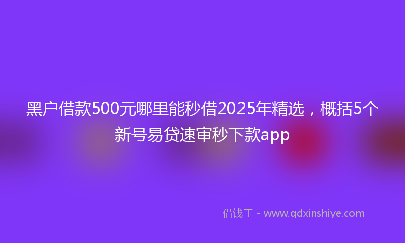 黑户借款500元哪里能秒借2025年精选，概括5个新号易贷速审秒下款app