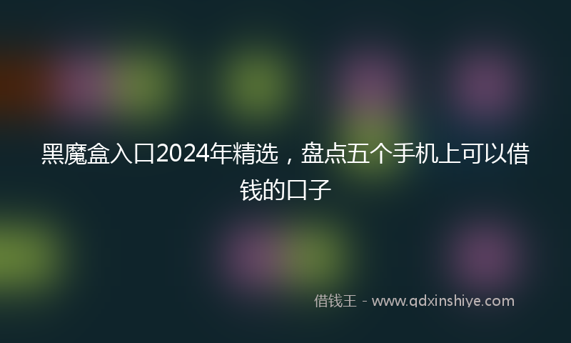 黑魔盒入口2024年精选，盘点五个手机上可以借钱的口子