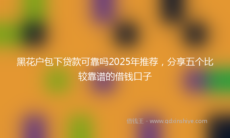 黑花户包下贷款可靠吗2025年推荐，分享五个比较靠谱的借钱口子