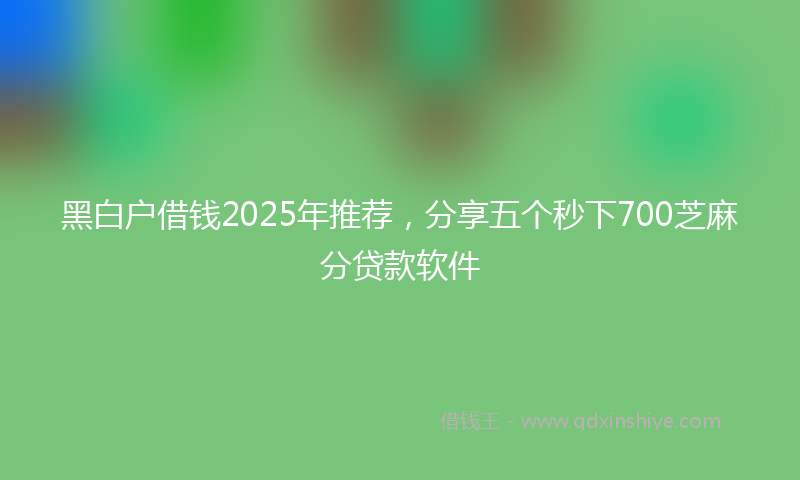 黑白户借钱2025年推荐，分享五个秒下700芝麻分贷款软件