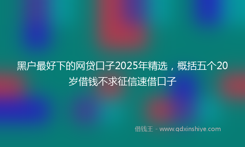 黑户最好下的网贷口子2025年精选，概括五个20岁借钱不求征信速借口子