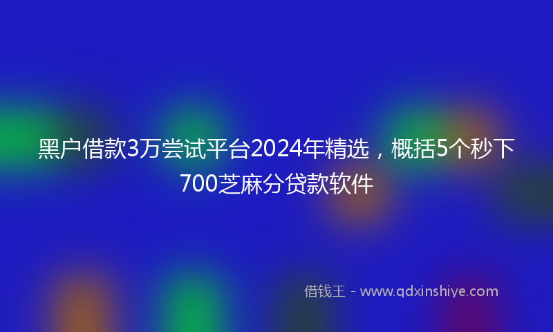 黑户借款3万尝试平台2024年精选，概括5个秒下700芝麻分贷款软件