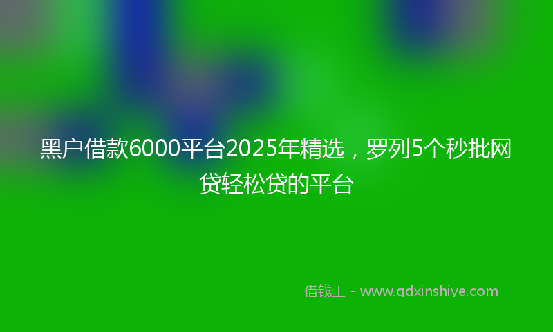 黑户借款6000平台2025年精选，罗列5个秒批网贷轻松贷的平台