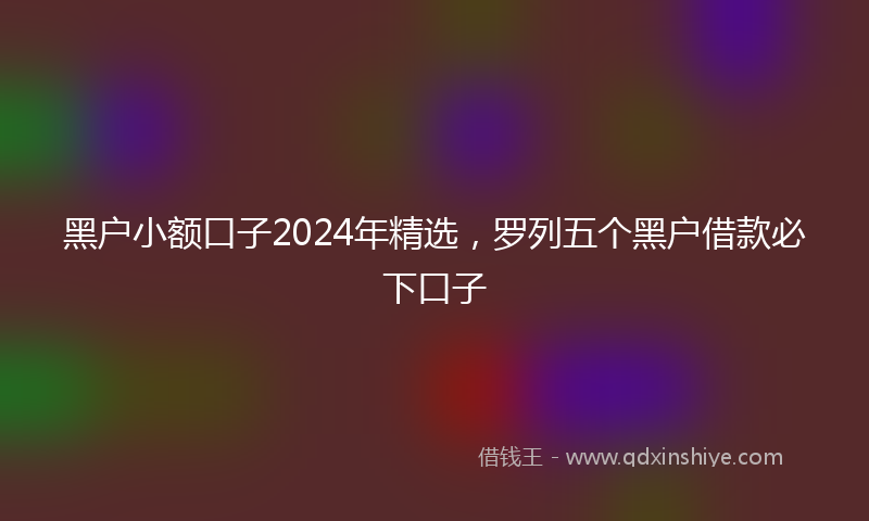黑户小额口子2024年精选，罗列五个黑户借款必下口子