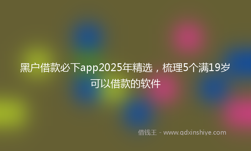 黑户借款必下app2025年精选，梳理5个满19岁可以借款的软件