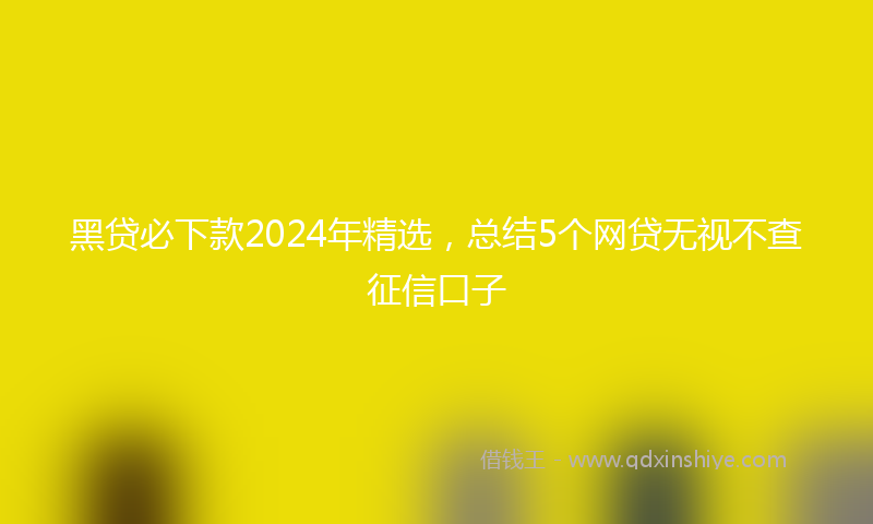 黑贷必下款2024年精选，总结5个网贷无视不查征信口子