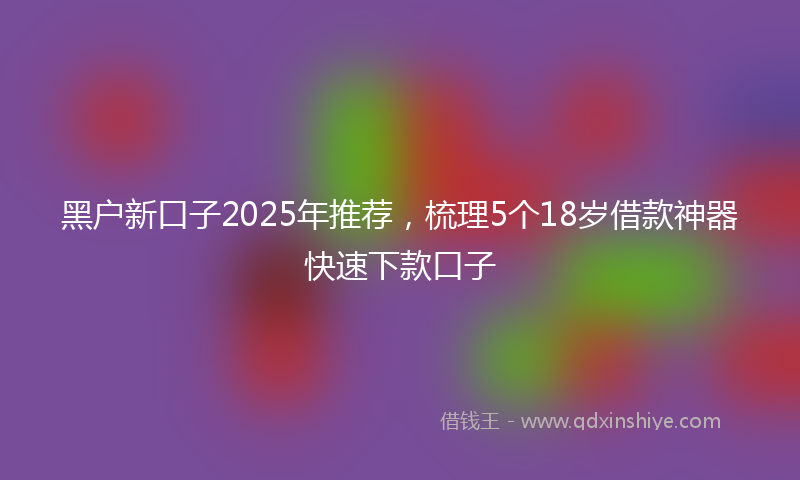 黑户新口子2025年推荐，梳理5个18岁借款神器快速下款口子