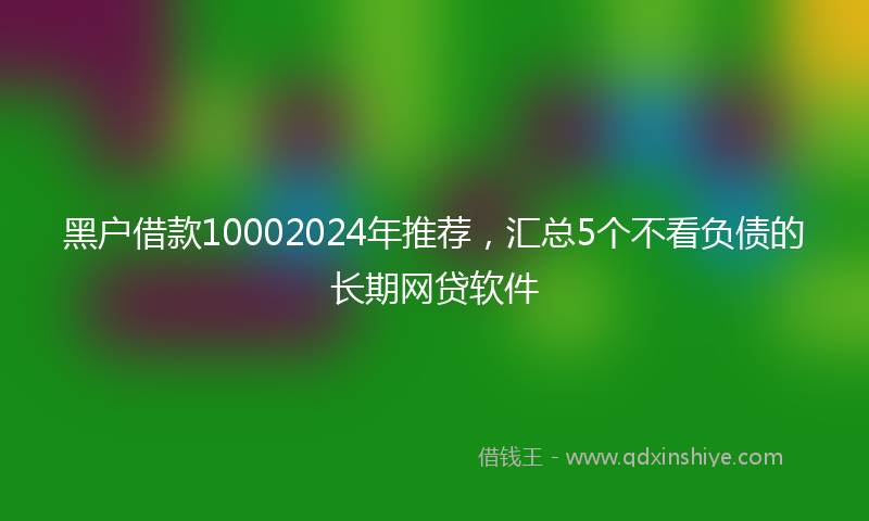 黑户借款10002024年推荐，汇总5个不看负债的长期网贷软件