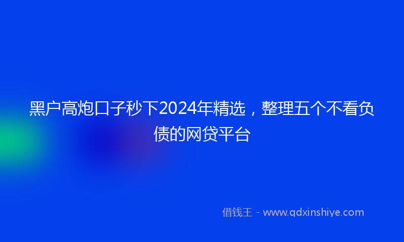 黑户高炮口子秒下2024年精选，整理五个不看负债的网贷平台