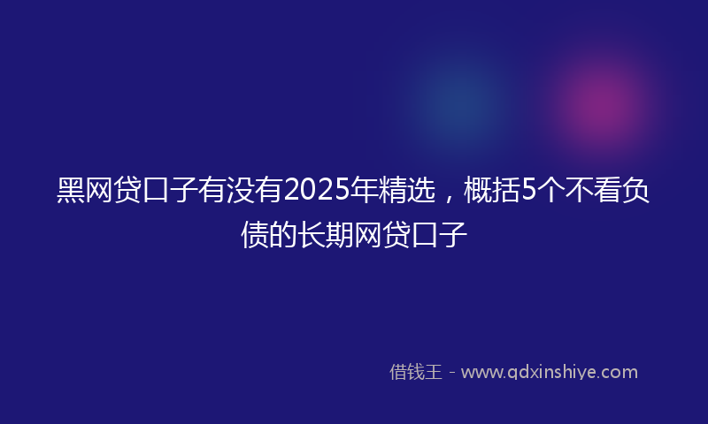 黑网贷口子有没有2025年精选，概括5个不看负债的长期网贷口子