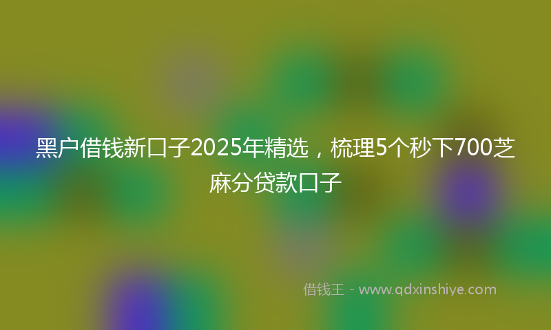 黑户借钱新口子2025年精选，梳理5个秒下700芝麻分贷款口子