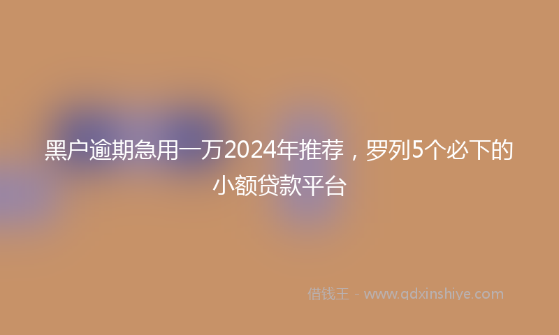黑户逾期急用一万2024年推荐，罗列5个必下的小额贷款平台