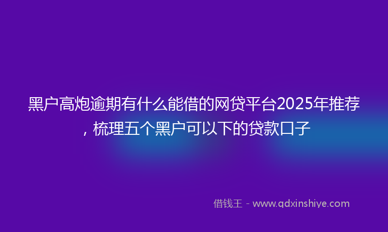 黑户高炮逾期有什么能借的网贷平台2025年推荐，梳理五个黑户可以下的贷款口子