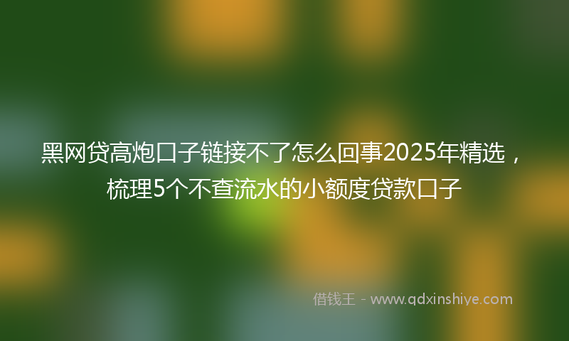 黑网贷高炮口子链接不了怎么回事2025年精选，梳理5个不查流水的小额度贷款口子
