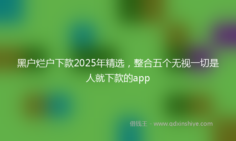 黑户烂户下款2025年精选，整合五个无视一切是人就下款的app