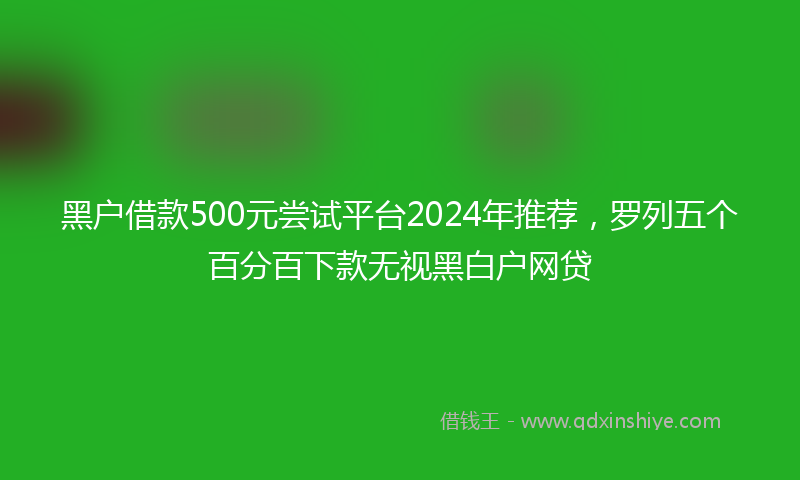 黑户借款500元尝试平台2024年推荐，罗列五个百分百下款无视黑白户网贷