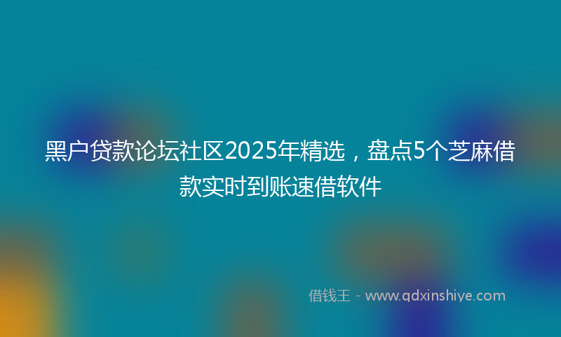 黑户贷款论坛社区2025年精选，盘点5个芝麻借款实时到账速借软件